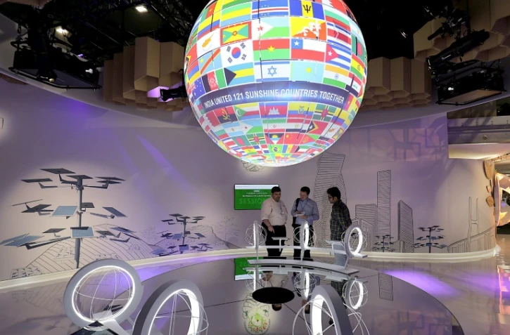 Une mappemonde exposée lors de la COP23 à Bonn, en Allemagne, le 7 novembre 2017