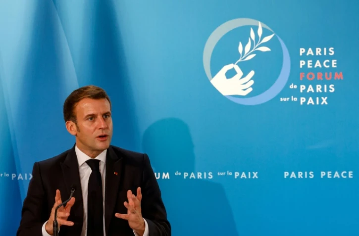 Le président Emmanuel Macron lors du Forum sur la Paix, le 12 novembre 2020 à l'Elysée, à Paris