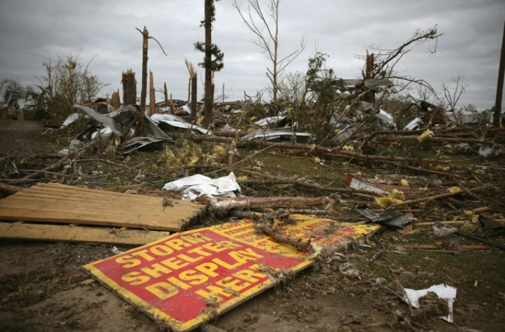 Les dégats causés par une tornade, à Mayflower, dans l'Arkansas, le 30 avril 2014