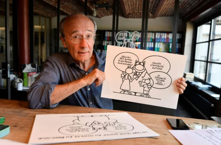 Le dessinateur belge Philippe Geluck, créateur du Chat, sur "le monde d'après" le coronavirus, le 2 juin 2020 à Bruxelles