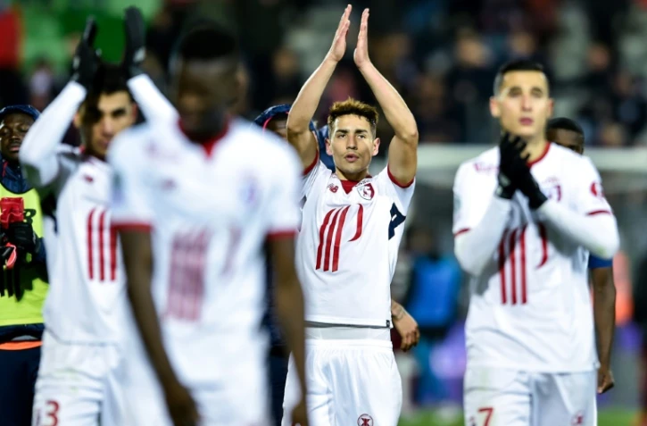 La joie des Lillois, vainqueur de Metz, le 5 novembre 2017 au stade Saint-Symphorien
