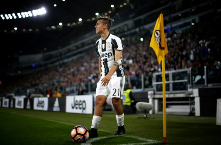 La pépite argentine de la Juventus Paulo Dybala lors du match contre le Genoa, le 23 avril 2017 au Juventus Stadium