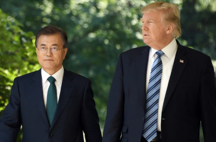 Les présidents sud-coréen Moon Jae-in et américain Donald Trump, le 20 juin 2017 à la Maison Blanche