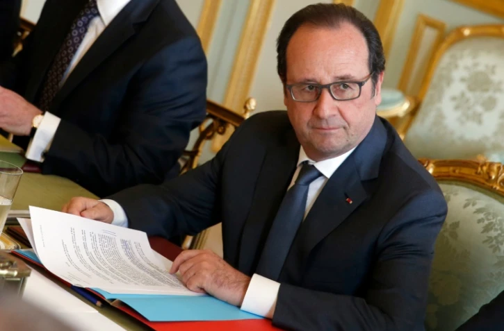 Le président François Hollande le 13 avril 2016 à l'Elysée à Paris