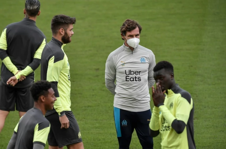Le coach portugais de Marseille Andre Villas Boas supervise l'entraînement de l'OM, le 20 octobre 2020 au Pirée