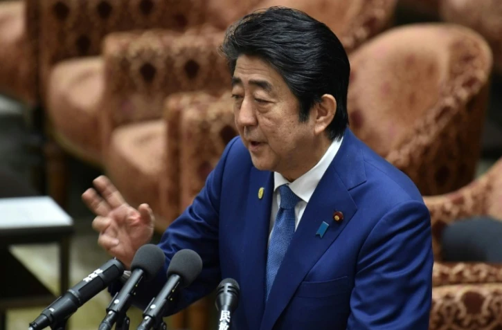 Le Premier ministre japonais Shinzo Abe s'exprimant au parlement japonais, le 24 février à Tokyo