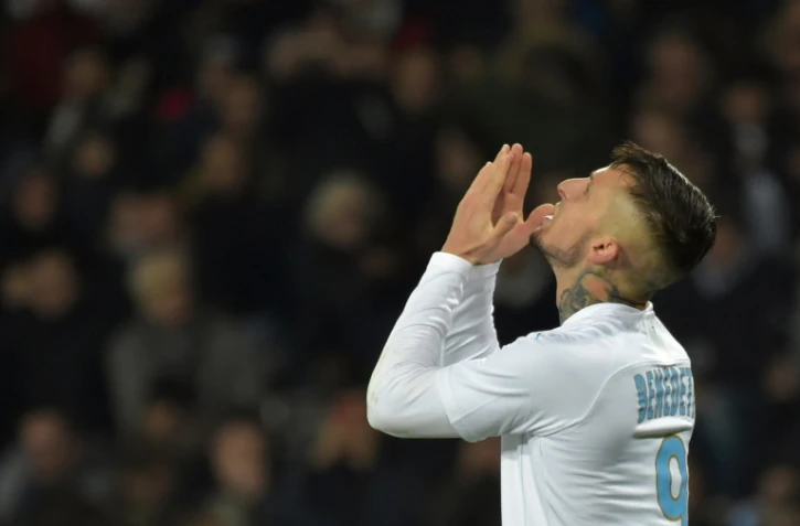 L'attaquant argentin de l'OM Dario Benedetto lors d'un match Ă Toulouse, le 24 novembre 2019