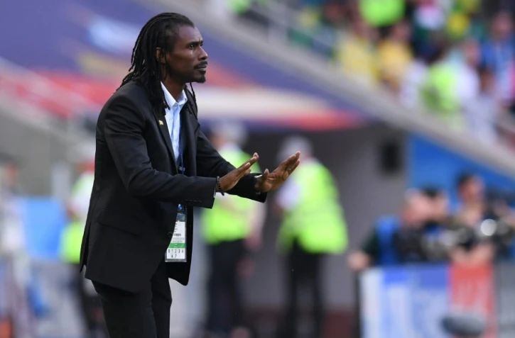Le sélectionneur du Sénégal Aliou Cissé lors du match contre la Pologne, le 19 juin 2918 à Moscou  