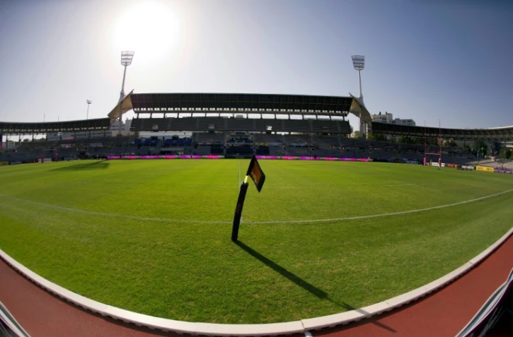 Vue générale du stade Charléty à Paris, avec sa piste d'athlétisme, le 18 août 2012 