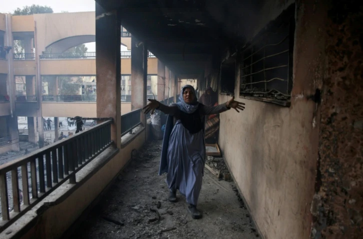 Après une frappe sur une école abritant des déplacés, à Gaza-ville le 23 avril 2025 