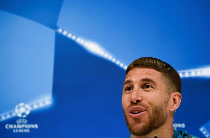 Le capitaine du Real Madrid Sergio Ramos en conférence de presse au centre d'entraînement de Valdebebas, le 30 avril 2018