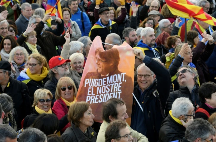 La foule venue accueillir Carles Puigdemont à Perpignan le 29 février 2020