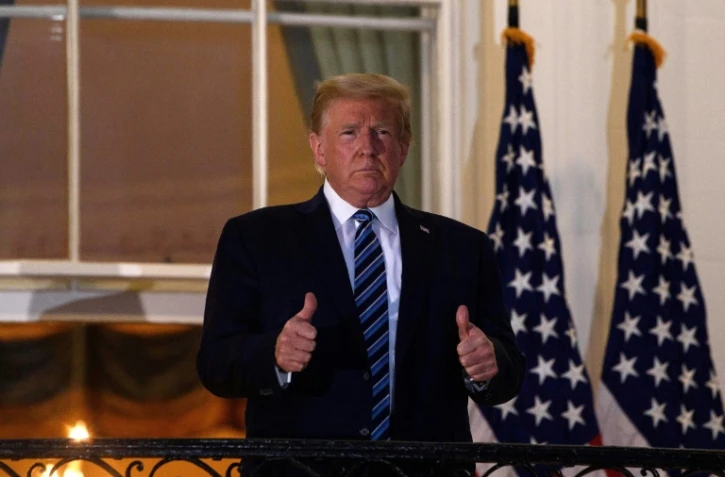 Donald Trump à son retour à la Maison Blanche après son hospitalisation pour le soigner du Covid-19, le 5 octobre 2020 