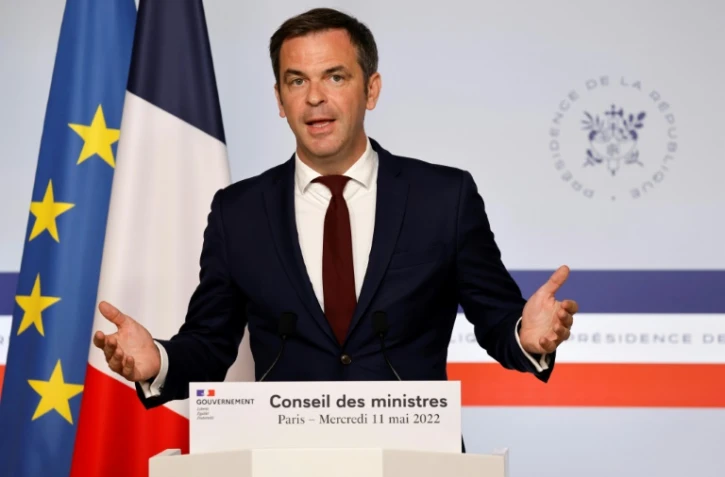Le ministre de la Santé Olivier Véran lors du point de presse après le conseil des ministres le 11 mai 2022, à Paris