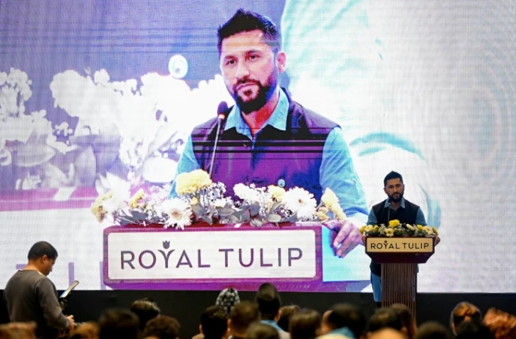 Rabi Lamichhane, fondateur du Rastriya Swatantra Party (RSP), à Katmandou le 18 mars 2026
