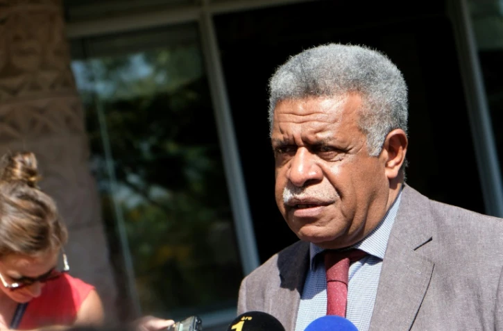 Louis Mapou, chef du groupe UNI au Congrès calédonien, en novembre 2018 à Nouméa