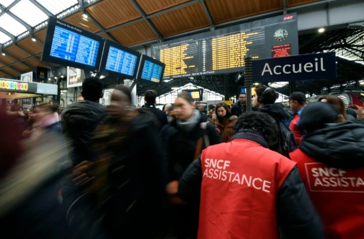 La gare Saint-Lazare à Paris le 26 avril 2016, jour de grève à la SNCF