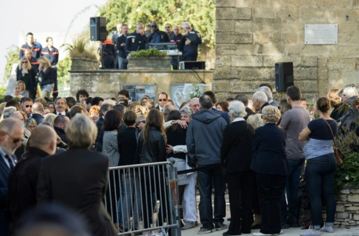 Obsèques des étudiantes tuées dimanche à Marseille, le 5 octobre 2017 à Éguilles dans les Bouches-du-Rhône