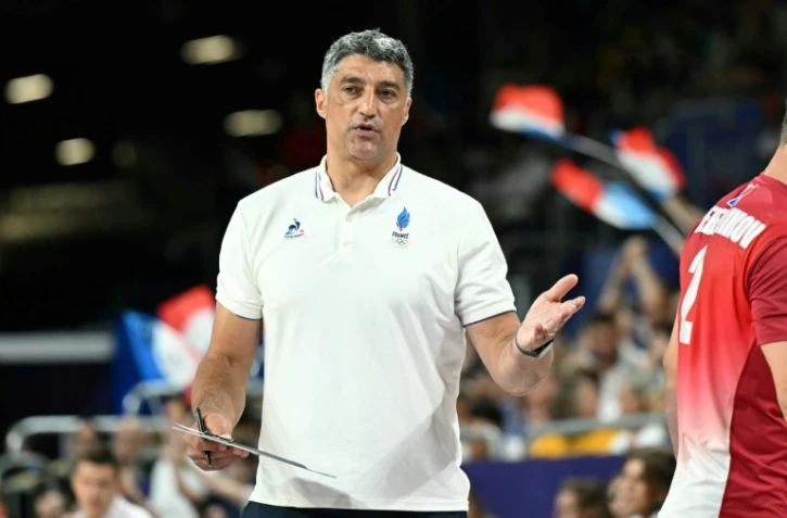 Le sélectionneur italien de l'équipe de France de volley, sacrée championne olympique aux JO de Paris, le 10 août 2024