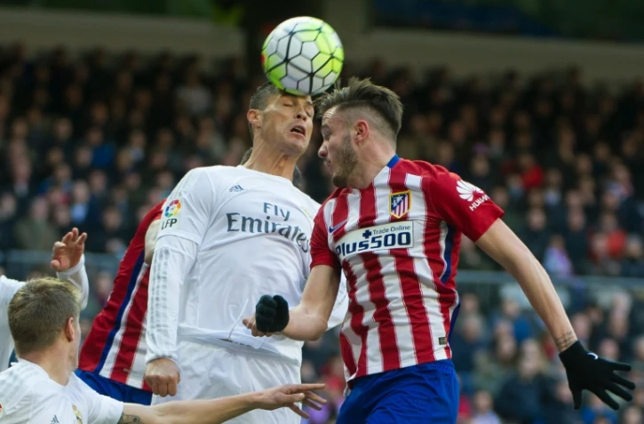 Cristiano Ronaldo lors du dery madrilène Real-Atlético en Championnat d'Espagne, le 27 février 2016 au stade Santiago Bernabeu de Madrid
