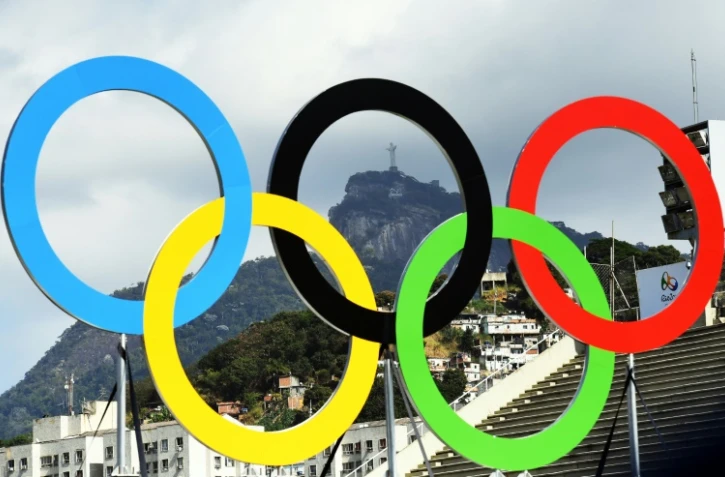 Les anneaux olympiques à Rio, le 4 août 2016