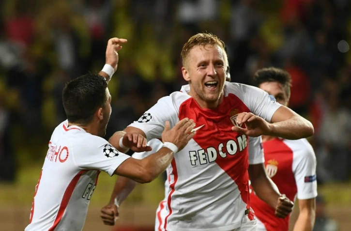 Le Monégasque Kamil Glik célèbre son but du 1-1, le 27 septembre 2016 face au Bayer Leverkusen