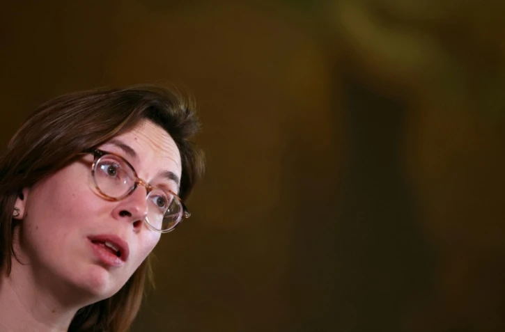 La ministre des Comptes publics, Amélie de Montchalin, participe à une conférence de presse à Paris, le 9 janvier 2026