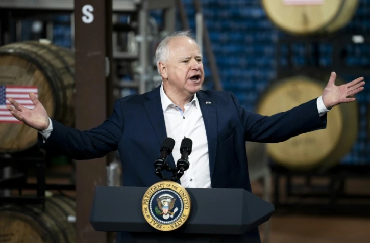 Tim Walz, dans le Wisconsin, le 25 janvier 2024