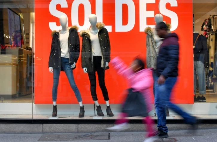 La vitrine d'une boutique Ă Nantes le 12 janvier 2018