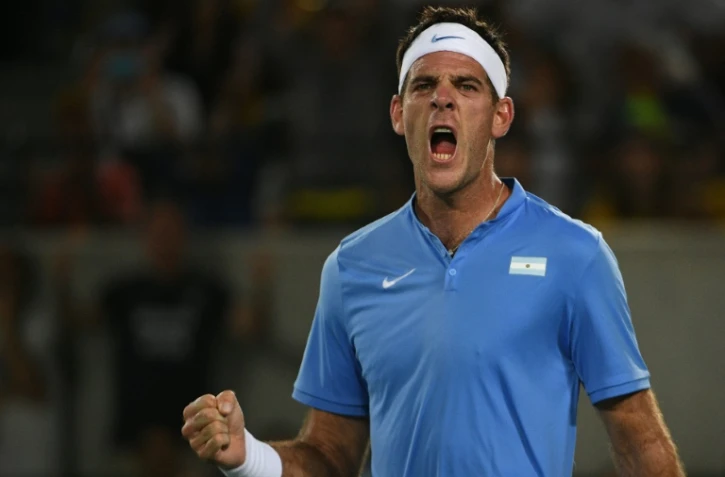 L'Argentin Juan Martin Del Potro victorieux du Serbe Novak Djokovic aux JO de Rio, le 7 août 2016