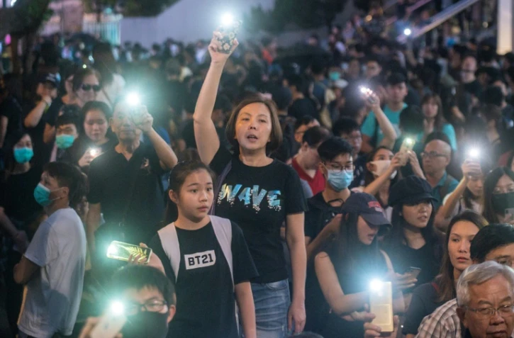 Manifestation dans le quartier de Tsim Sha Tsui, le 2 novembre 2019 à Hong Kong