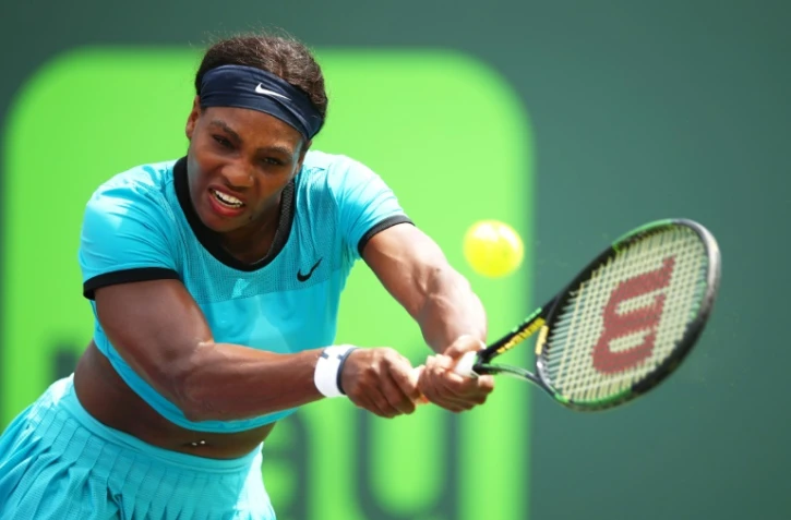 L'Américaine Serena Williams opposée à la Russe Svetlana Kuznetsova lors du Masters 1000 de Miami, le 28 mars 2016
