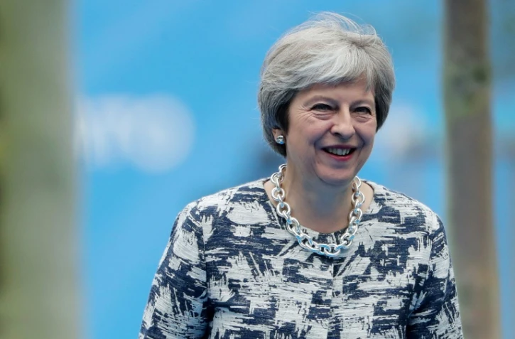 La Première ministre britannique Theresa May lors de la deuxième journée du sommet de l'OTAN à Bruxelles, le 12 juillet 2018