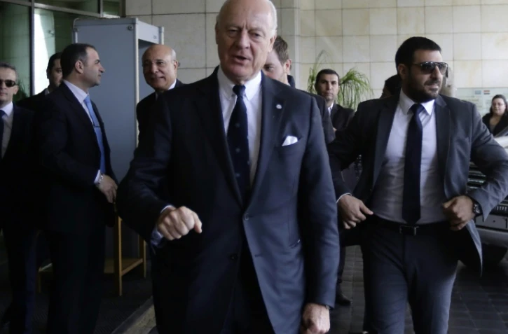 L'émissaire de l'ONU pour la Syrie Staffan de Mistura arrive à Damas le 20 novembre 2016