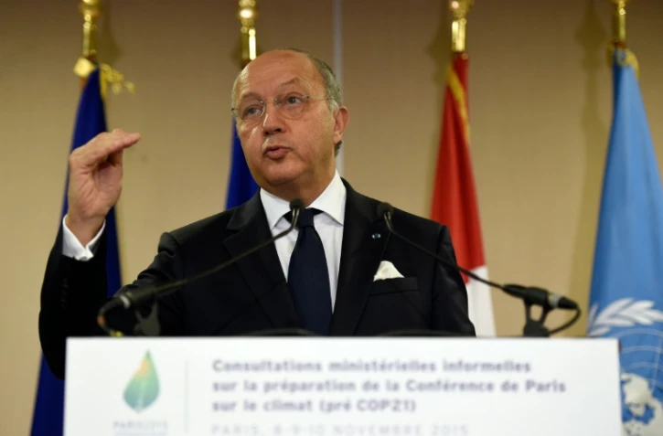 Le ministre français des Affaires étrangères Laurent Fabius à Paris le 10 novembre 2015