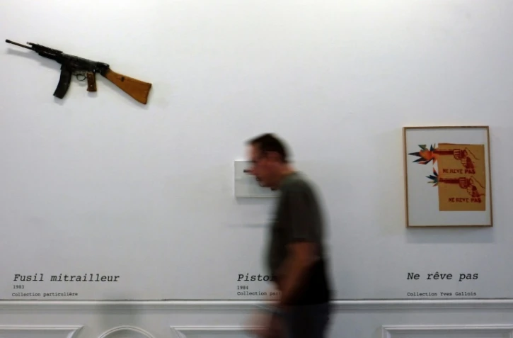 Installation d'oeuvres de l'artiste marseillais Richard Baquié, le 2 mars 2017 à l'Hôtel des Arts de Toulon