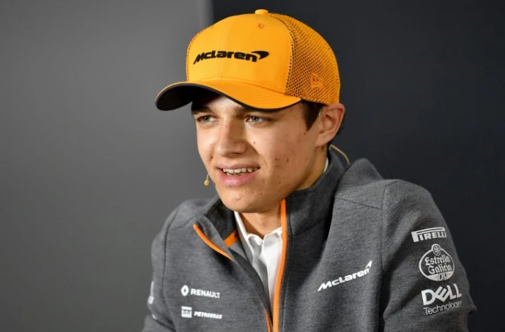 Le jeune pilote de britannique de F1 Lando Norris (McLaren), 19 ans, en conférence de presse, le 28 mars 2019 à Sakhir