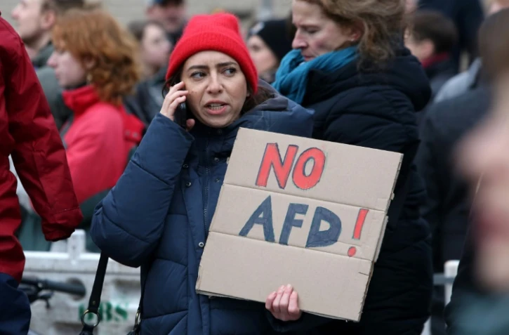 Manifestation contre l'extrême droite et contre le parti AfD notamment, à Berlin, le 14 janvier 2024