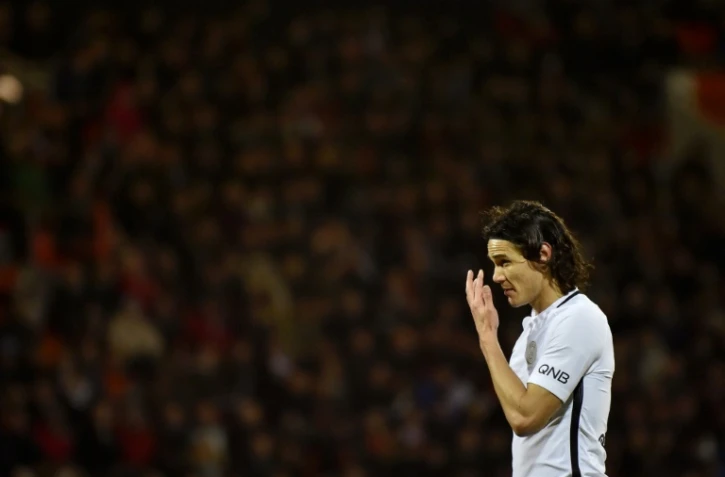 Le meilleur buteur du Paris Saint-Germain Edinson Cavani, muet le 12 mars 2017 sur la pelouse de Lorient