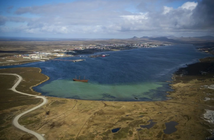 Vue aérienne des îles Malouines le 7 octobre 2019.