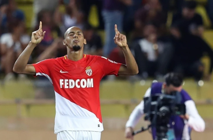 Le défenseur de Monaco Fabinho savoure son but sur penalty contre Marseille à Louis II, le 27 août 2017 