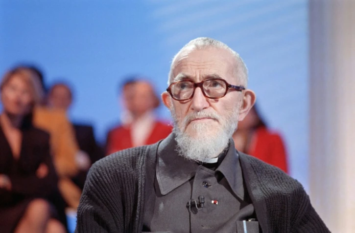 L'Abbé Pierre à Paris le 19 décembre 1988