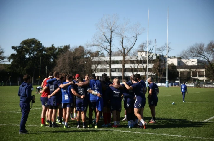 Le XV de France lors d'un entraînement à San Isidro, en Argentine le 2 juillet 2024