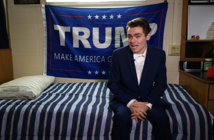 Nick Fuentes, jeune étudiant et militant de la droite radicale américaine, le 9 mai 2016 à Boston