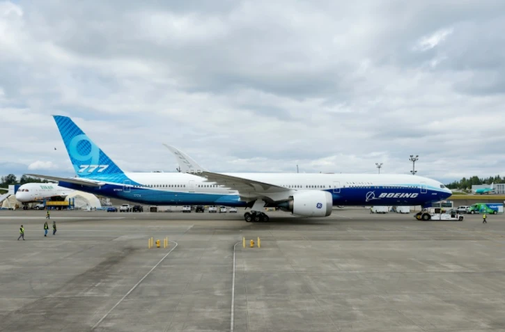 Un Boeing 777X à Everett, le 26 juin 2024, dans l'État de Washington
