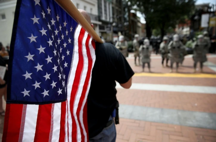 Un manifestant à Charlottesville le 12 août 2017