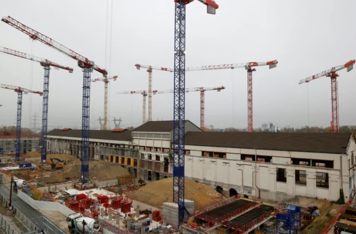 Le chantier de construction du village olympique de Paris-2024, le 15 novembre 2021 Ă Saint-Denis