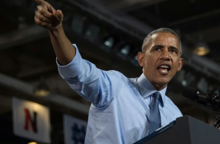 Barack Obama fait campagne pour la candidate démocrate à l'université de New Hampshire à Durham, le 7 novembre 2016