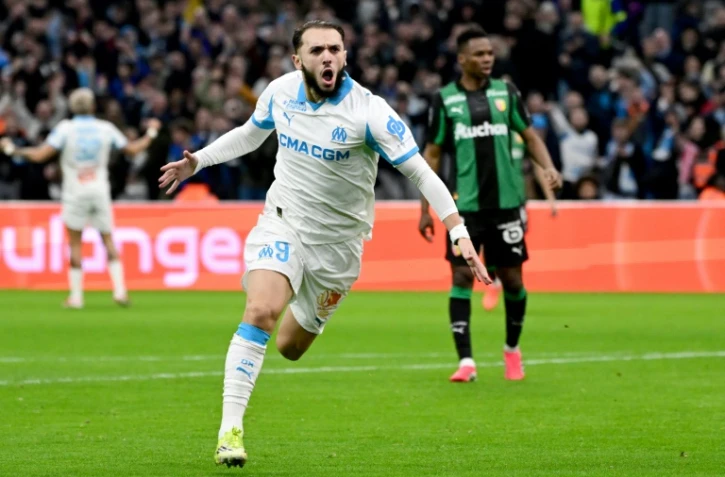 Amine Gouiri auteur d'un doublé pour l'OM face à Lens, le 24 janvier 2026 à Marseille