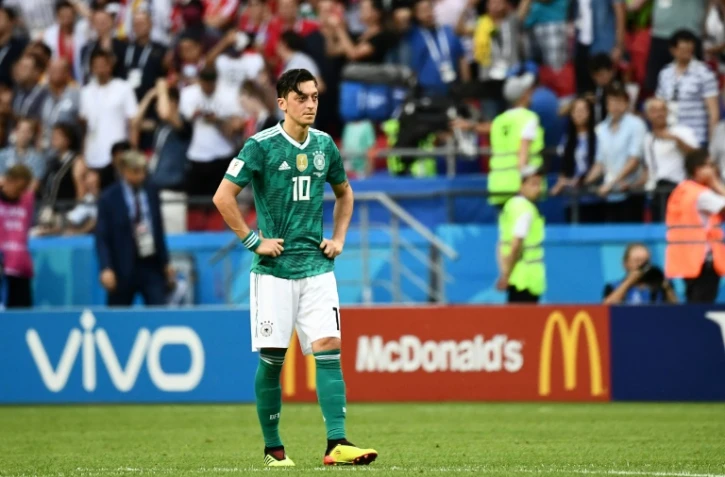 Mesut Özil battu avec l'Allemagne au Mondial en Russie par la Corée du Sud, le 27 juin 2018 à Kazan 
